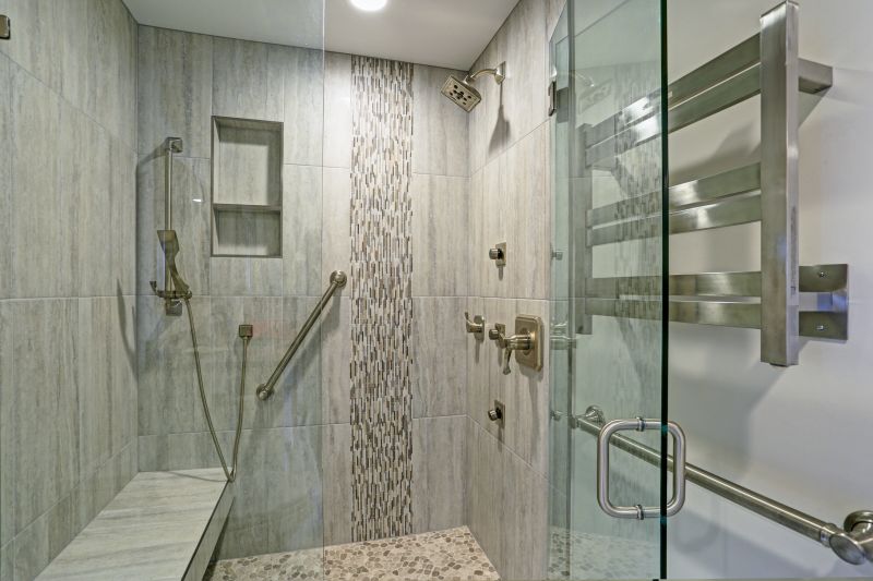 Open Shower with Large Tiles